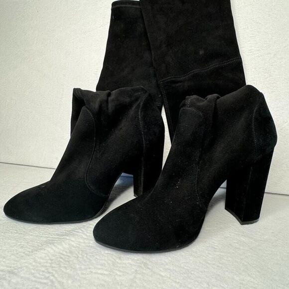 Stuart Weitzman Highland Boots Over Knee Size 9.5 Black Suede Leather MSRP $950 - Picture 5 of 11